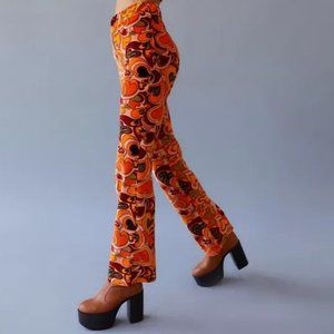 Urban Outfitters NGOrder Groovy Heart Print Velour Pant XS